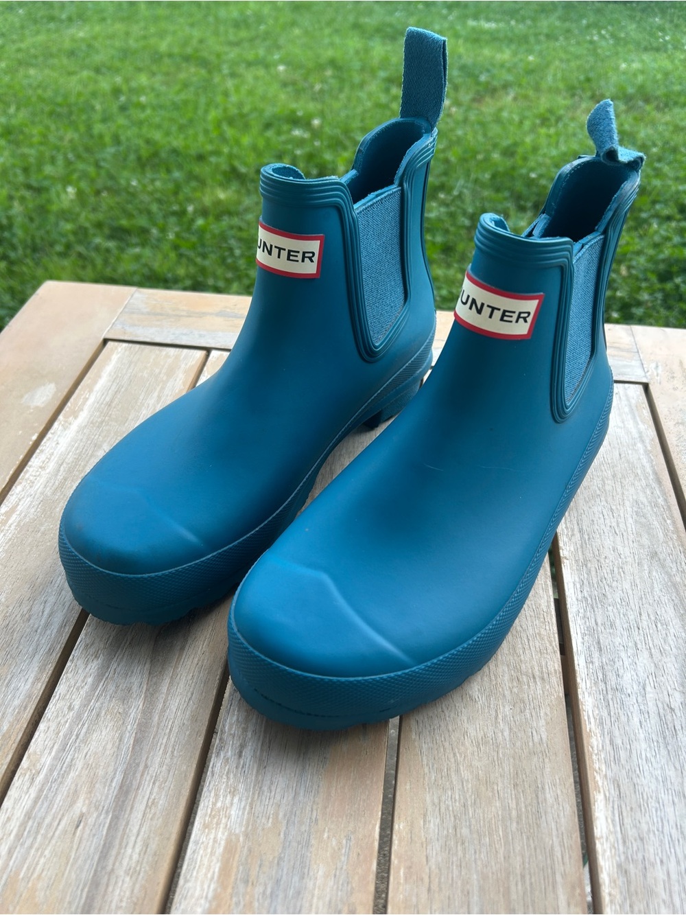 Hunter Teal Chelsea Rain Boots